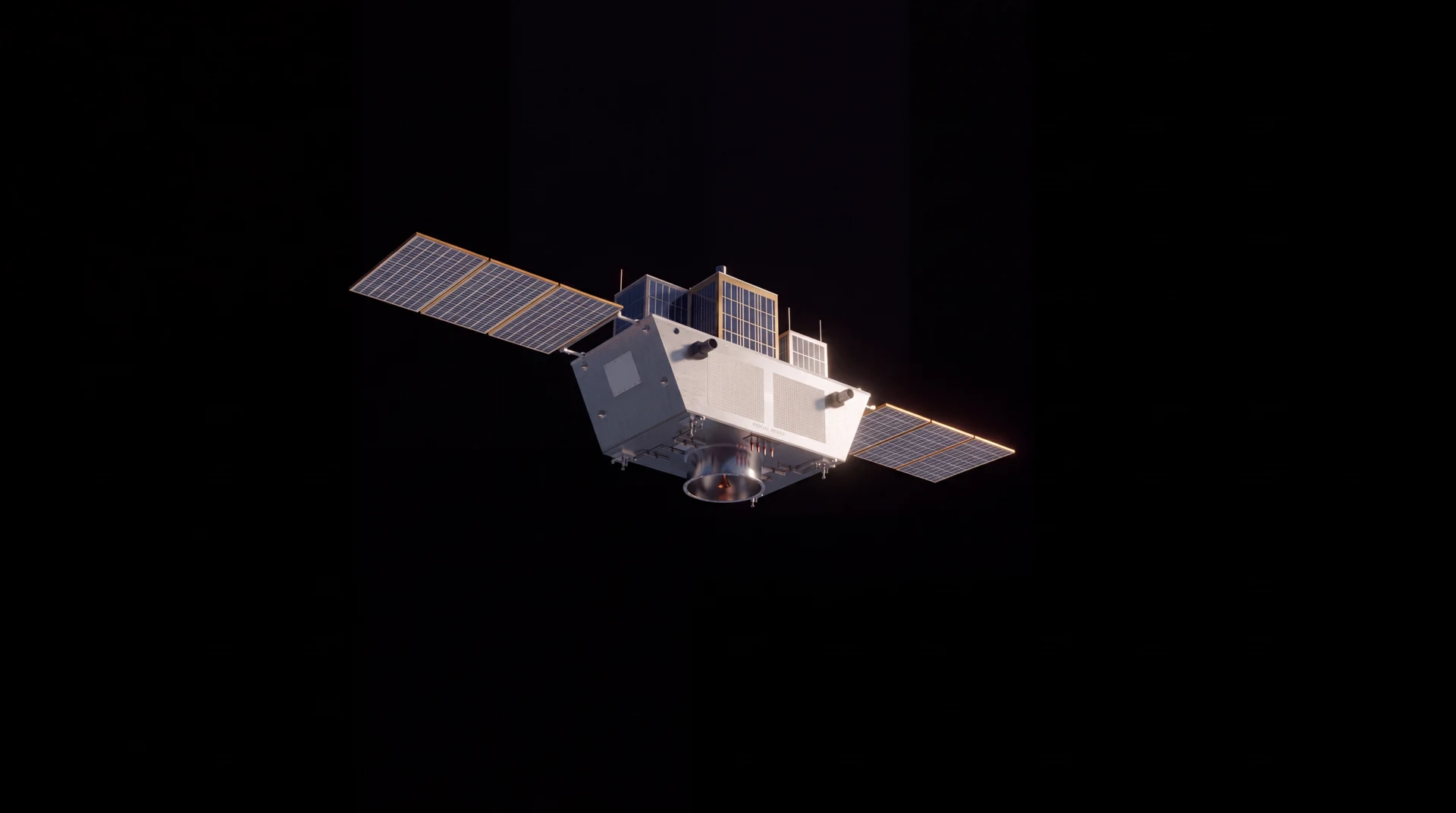 Wide three-quarter SAAR concept showing the complete spacecraft